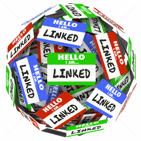 Linked Word Name Tags Sphere Connecting Networking Stock photo © iqoncept