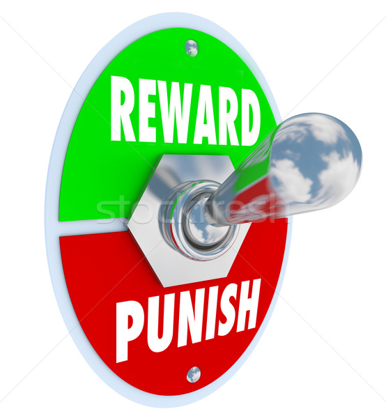 Reward Vs Punish Toggle Switch Lever Discipline Lesson Stock photo © iqoncept