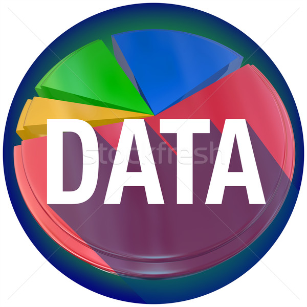 Data Pie Chart Word Long Shadow Circle Seal Stock photo © iqoncept