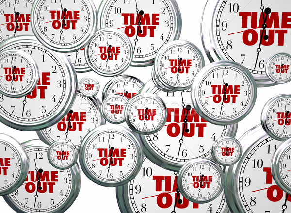Time Out Break Pause Intermission Flying Clocks Words 3d Illustr Stock photo © iqoncept