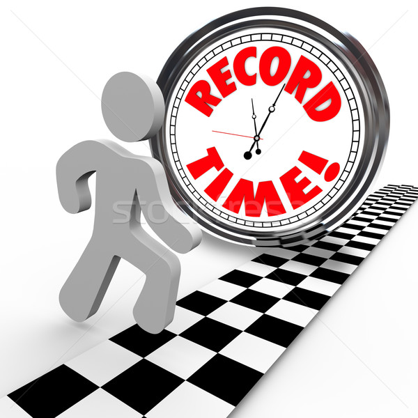 Record Time Runner Beats Clock for Best Timing Stock photo © iqoncept