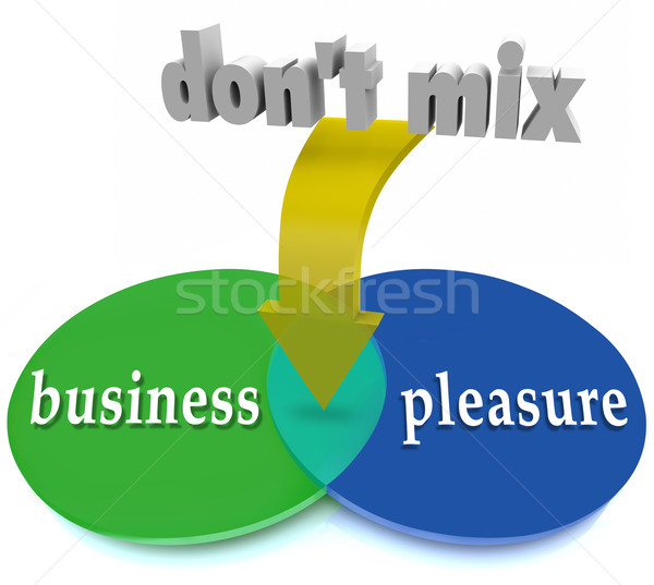 Don't Mix Business Pleasure Venn Diagram Warning Office Workplac Stock photo © iqoncept
