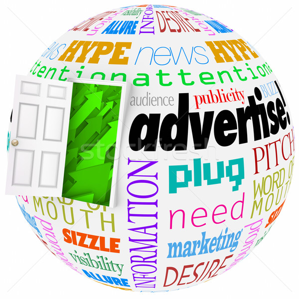 Advertise Marketing Word Globe Planet Business Exposure Growth Stock photo © iqoncept