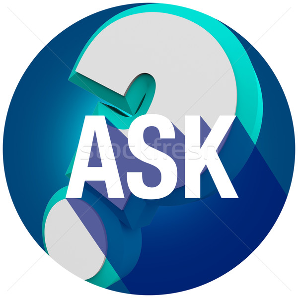 Ask Question Mark Symbol Seal Long Shadow Circle Stock photo © iqoncept