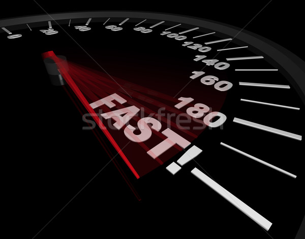 Fast - Word on Speedometer Stock photo © iqoncept