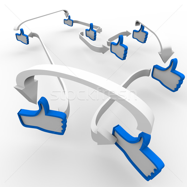 Thumb Up Like Connected Symbols Communication Stock photo © iqoncept