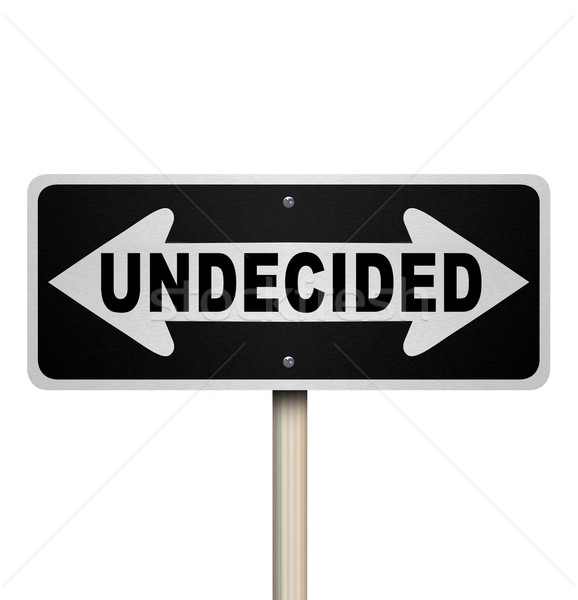 Undecided Word Two-Way Road Sign - Isolated Stock photo © iqoncept