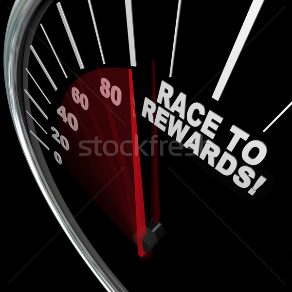 Race snelheidsmeter klant loyaliteit punten programma Stockfoto © iqoncept