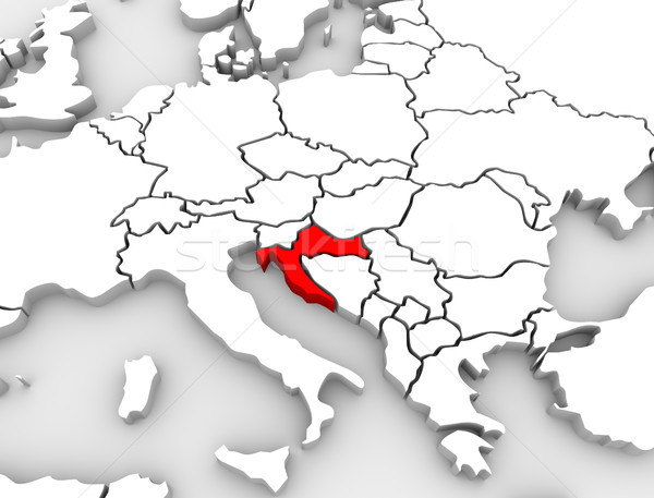 Croatie pays résumé 3D carte Europe Photo stock © iqoncept
