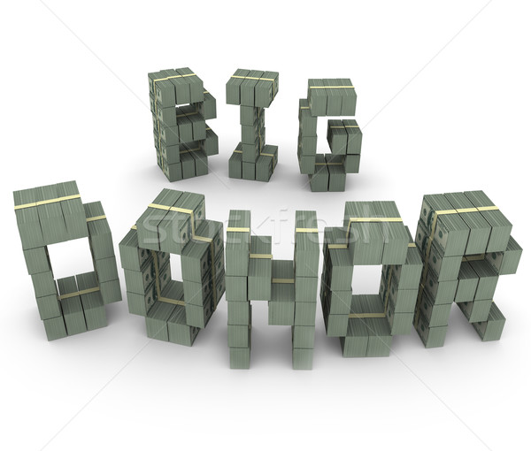Big Donor Cash Stacks Piles Letters Word Contributor Fundraiser  Stock photo © iqoncept