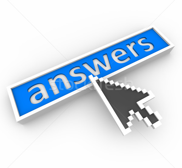 Arrow Points to Word Answers in Blue Bar Stock photo © iqoncept