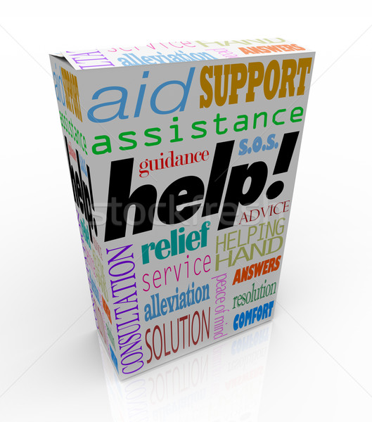 Help Assistance Words on Product Box Customer Support Stock photo © iqoncept