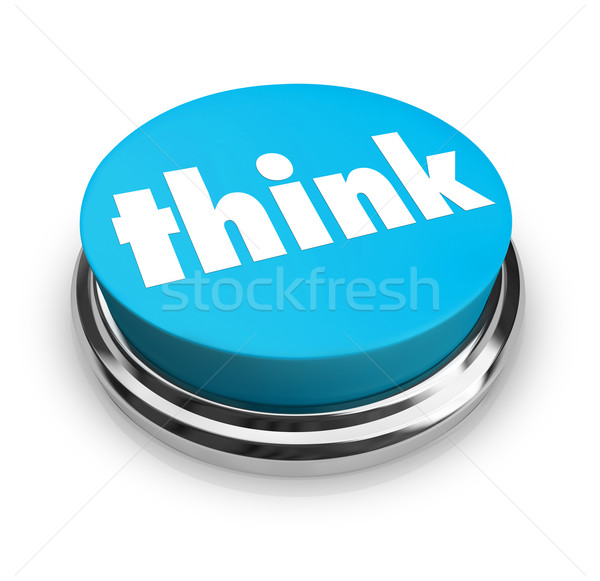 Think - Blue Button Stock photo © iqoncept