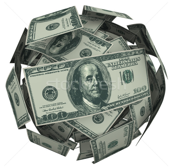 Hunded Dollar Bill Money Ball Cash Currency Stock photo © iqoncept