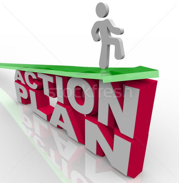 [[stock_photo]]: Action · plan · homme · flèche · mots · croissance