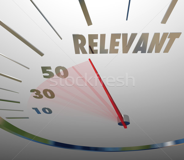 Relevance Word Speedometer Important Significant Pertinent Infor Stock photo © iqoncept