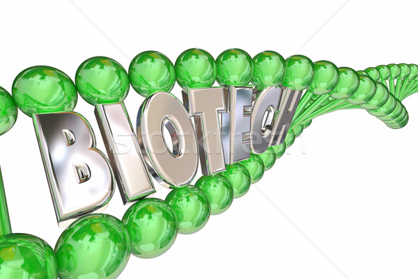 Biyoteknoloji kelime DNA tıbbi araştırma 3d illustration Stok fotoğraf © iqoncept
