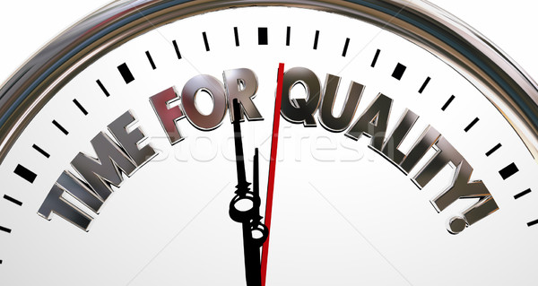 Time for Quality Clock High Value Reputation Words 3d Illustrati Stock photo © iqoncept