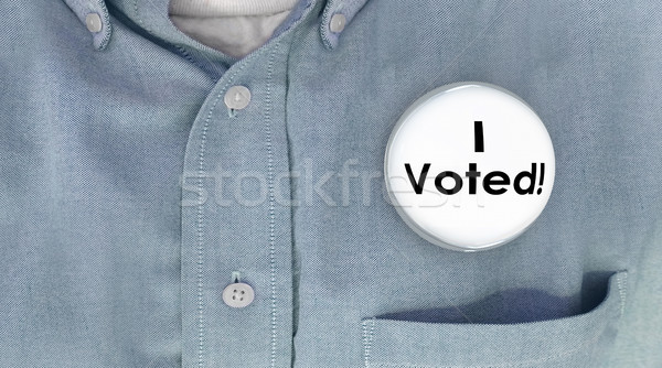 Stockfoto: Knop · pin · shirt · verkiezing · kiezer · politiek