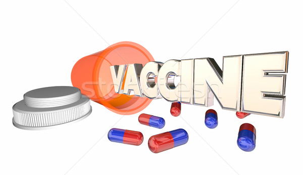 Vakcina ellenszer tabletták gyógyít kapszulák gyógyszeres üveg Stock fotó © iqoncept