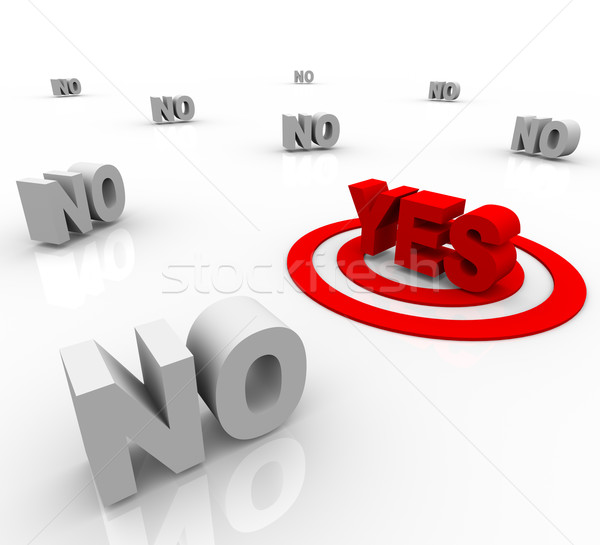 Stock photo: Yes - Positive Answer Surrounded by Negativity
