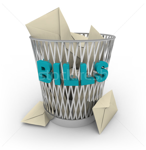 Trash Can for Bills Stock photo © iqoncept