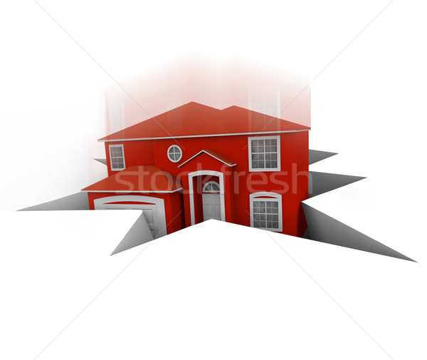 House Falling Into Hole Stock photo © iqoncept