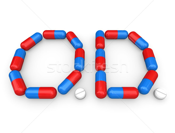 Pil capsules drug verslaafde woord Stockfoto © iqoncept