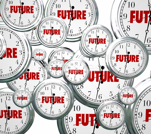 Future Word Clocks Moving Forward Tomorrow Next Progress  Stock photo © iqoncept