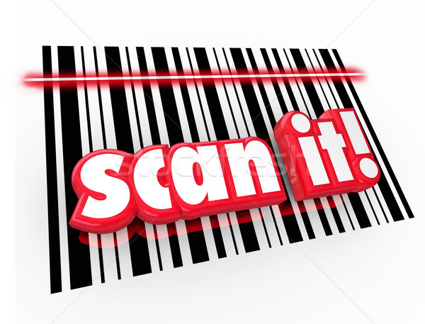 Scannen woorden barcode symbolen universeel product Stockfoto © iqoncept