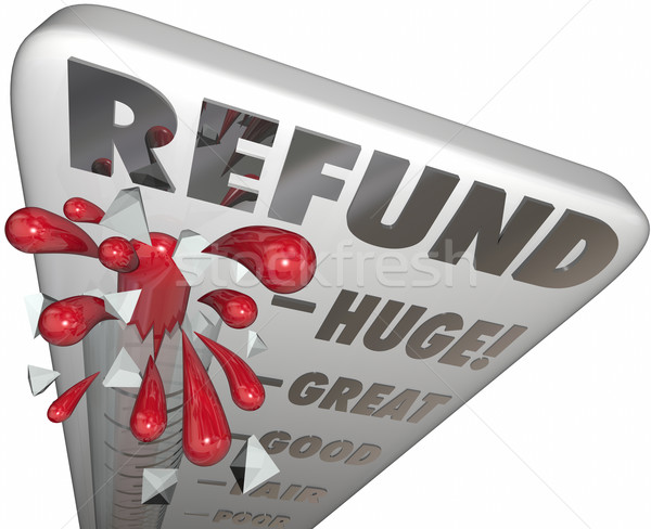 Refund Thermometer Measure Money Back Cash Tax Return Stock photo © iqoncept