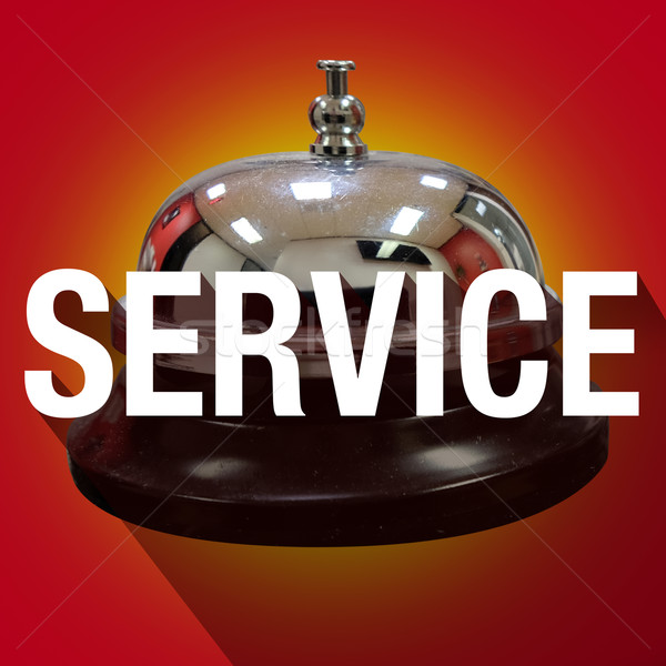 Bell Service Word Long Shadow Help Assistance Clerk Desk Stock photo © iqoncept