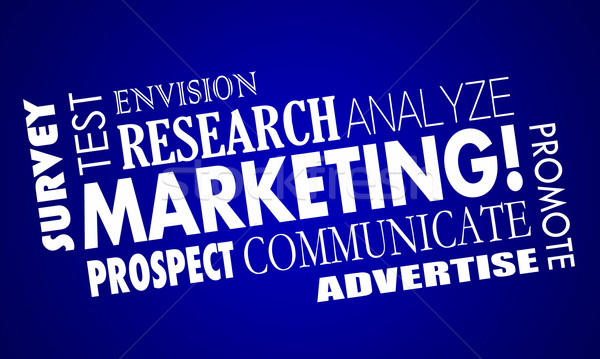 Marketing Promotion Research Analysis Word Collage 3d Illustrati Stock photo © iqoncept