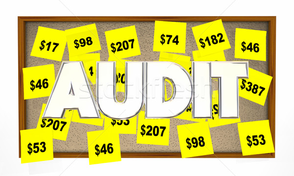 Audit Tax Review Accounting Sticky Notes 3d Illustration Stock photo © iqoncept