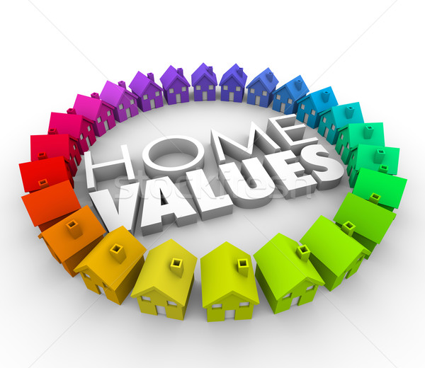 Home Werte Häuser Immobilien Nachbarschaft Eigentum Stock foto © iqoncept