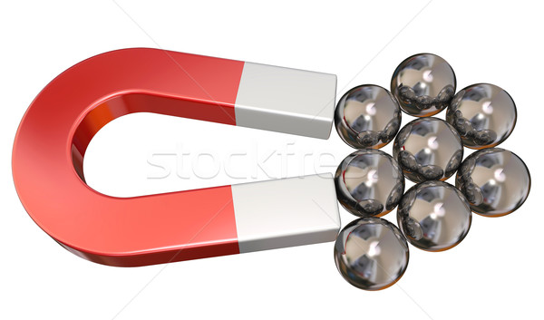 Magnet Ball Bearings Attraction Magnetic Pull Metal Force Stock photo © iqoncept