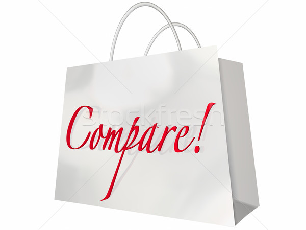 Compare Shop Best Deal Lowest Price Stores Comparison Bag Stock photo © iqoncept