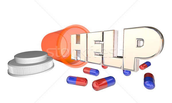 Helfen Medizin Gesundheitspflege Hilfe Pille Flasche Stock foto © iqoncept