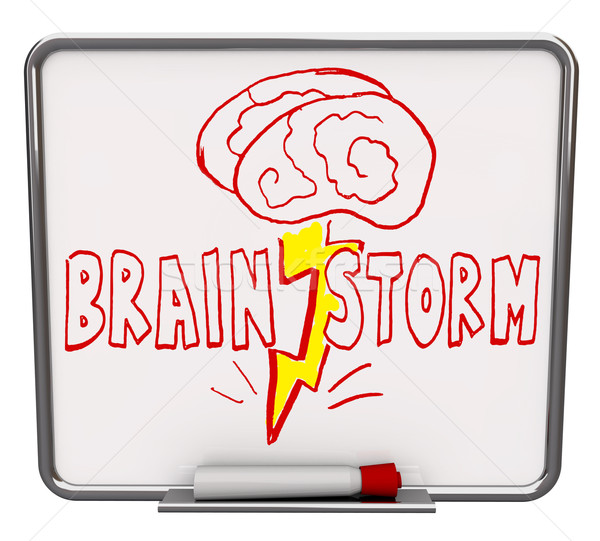 Brainstorm - Dry Erase Board with Red Marker Stock photo © iqoncept