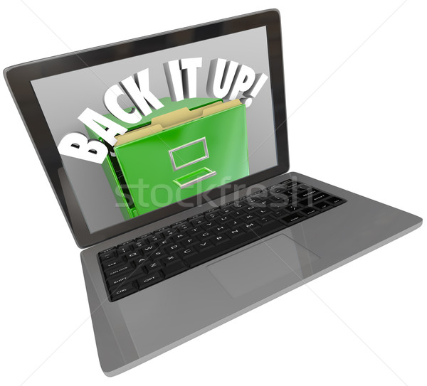 Back It Up Filing Cabinet Laptop Computer Screen Stock photo © iqoncept