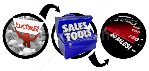 Verkoop verkopen tools draaien groot klanten Stockfoto © iqoncept