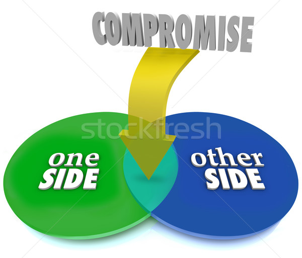 Compromise Venn Diagram Negotiate Settlement Stock photo © iqoncept