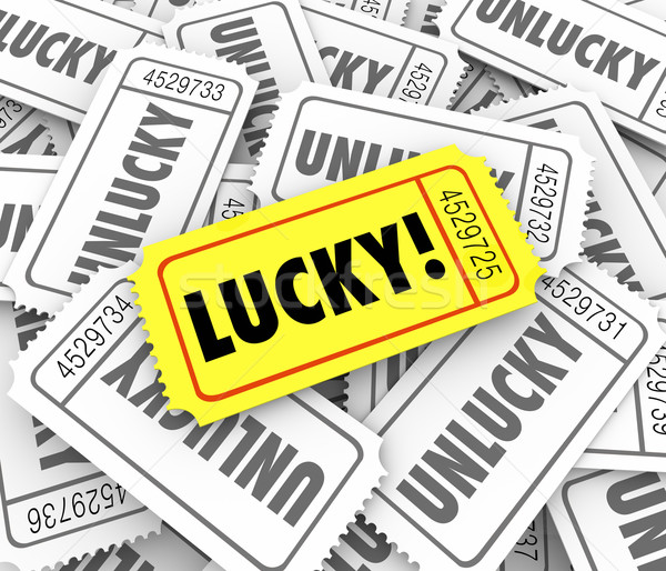 Biglietti fortunato sfortunato parole lotteria Foto d'archivio © iqoncept