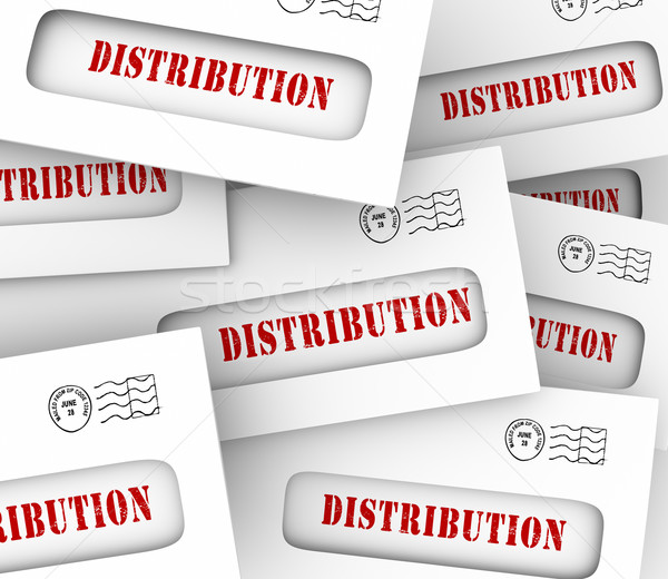 Distribution Word Envelopes Sending Sharing Money Circulation Stock photo © iqoncept