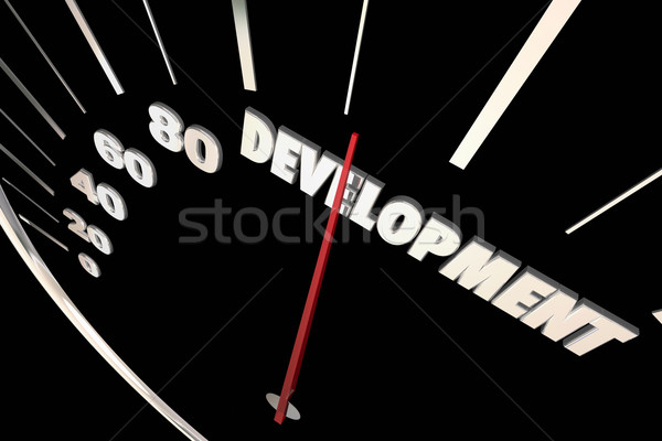 [[stock_photo]]: Développement · programmation · processus · progrès · indicateur · de · vitesse · 3D