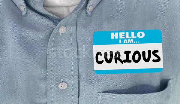 Curious Hello I Am Questioning Interested Name Tag 3d Illustrati Stock photo © iqoncept