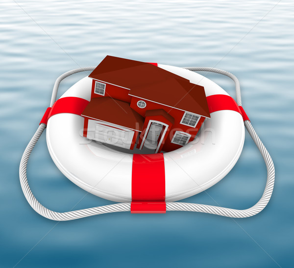 Home in Life Preserver on Water Stock photo © iqoncept