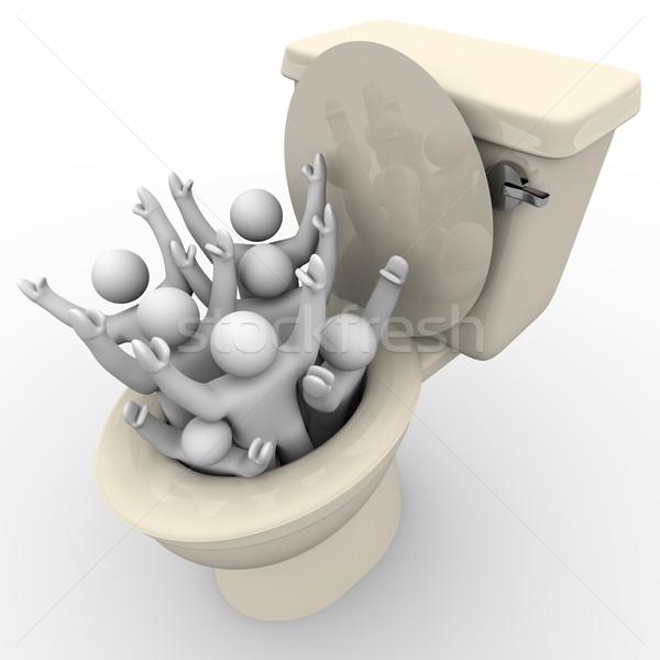 Mensen beneden toilet verscheidene mannen team Stockfoto © iqoncept