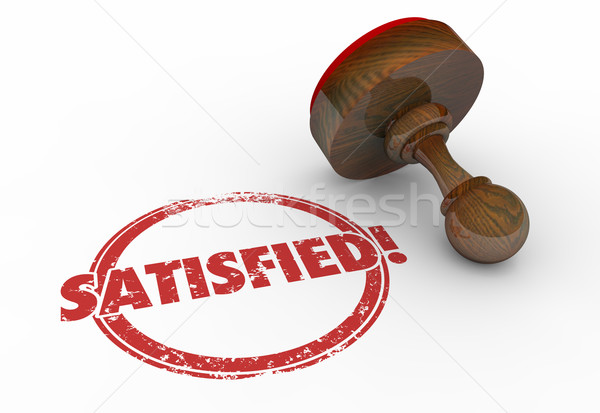 Satisfied Stamp Word Customer Service 3d Illustration Stock photo © iqoncept