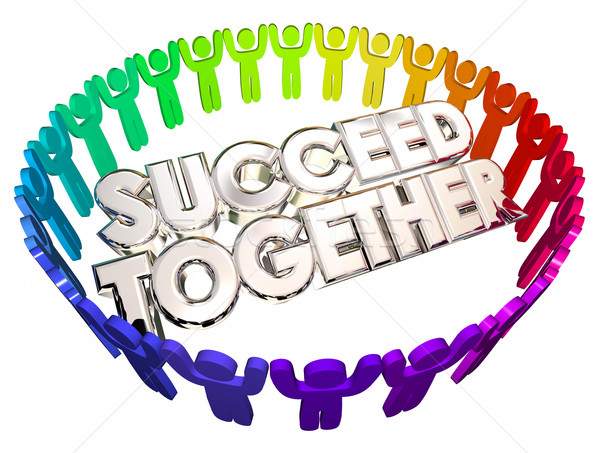 Succeed Together People Working Cooperation 3d Illustration Stock photo © iqoncept